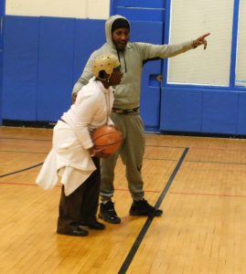 ARC attendee playing basketball